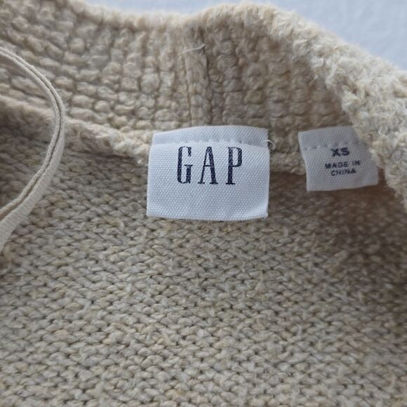 GAP Cozy Longline Open Front Cardigan In Heather Oatmeal Cream Women's Size XS - Picture 3 of 9
